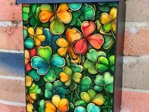 St. Patrick’s Day Shamrocks Colonial Mailbox Cover