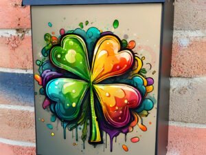 St. Patrick’s Day Abstract Shamrock Colonial Mailbox Cover