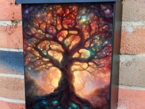 Sunset Tree of Life Colonial Mailbox Cover