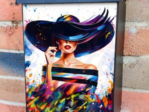 Pretty Lady in a Large Hat  Colonial Mailbox Cover