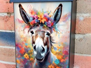 Pretty Farmhouse Donkey Colonial Mailbox Cover