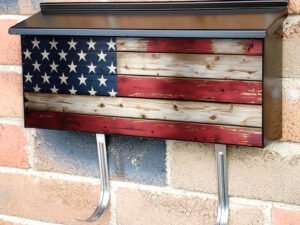 Wooden American Flag Townhouse Mailbox Cover