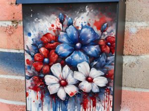 USA Patriot Flowers Colonial Mailbox Cover