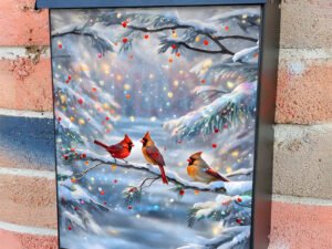 Winter Cardinals on the Tree Colonial Mailbox Cover