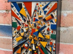 Modern Cubist Art Colonial Mailbox Cover