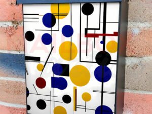 Modern Geometric Art Colonial Mailbox Cover