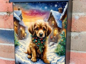 Little Christmas Puppy Colonial Mailbox Cover