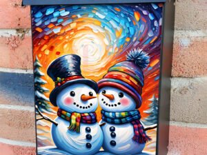 Mr. and Mrs. Snowman Colonial Mailbox Cover