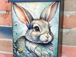 Gorgeous Spring Bunny Colonial Mailbox Cover