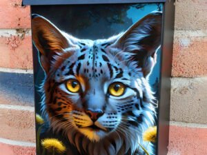 Young Lynx at Night Colonial Mailbox Cover
