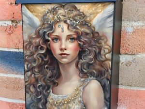 Young Christmas Angel Colonial Mailbox Cover