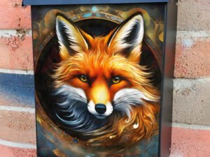 Beautiful Fox Portrait Colonial Mailbox Cover