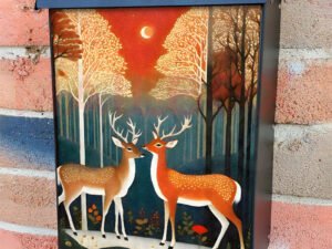Deer Couple in the Fairytale Forest Colonial Mailbox Cover