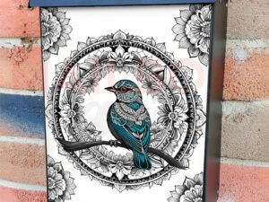 Folklore Mandala Bird Colonial Mailbox Cover
