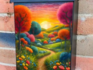Summer Path in the Sunset Colonial Mailbox Cover