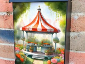 Pretty Flower Gazebo Colonial Mailbox Cover