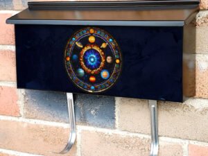 Stained Glass Galaxy 2 Townhouse Mailbox Cover