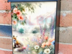 Pretty Summer Fox Colonial Mailbox Cover