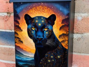 Starlight Black Panther Colonial Mailbox Cover