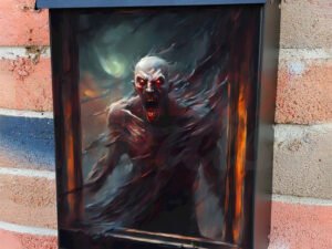 Demon in the Window Colonial Mailbox Cover