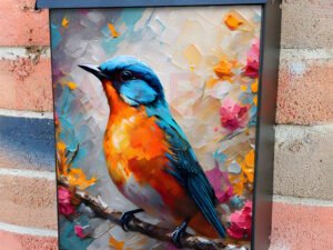 Bird on a Blooming Tree Colonial Mailbox Cover