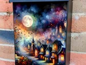 October Night at the Village  Colonial Mailbox Cover