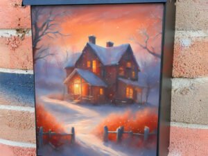 Lovely Winter Sunset Colonial Mailbox Cover