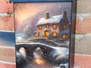 Snowy Day at the Cottage Colonial Mailbox Cover