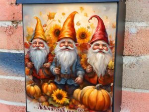 Autumn with my Gnomies Colonial Mailbox Cover