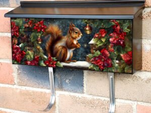 Cute Christmas Squirrel Townhouse Mailbox Cover