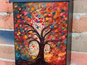 Valentine’s Day Heart Tree Colonial Mailbox Cover