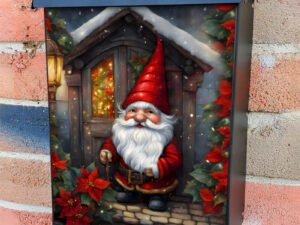 Cute Old Christmas Gnome Colonial Mailbox Cover