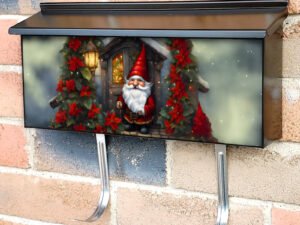 Cute Old Christmas Gnome Townhouse Mailbox Cover