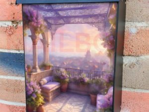 Cozy Balcony in Paris Colonial Mailbox Cover