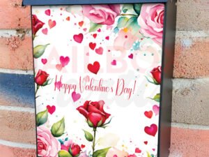 Valentine’s Roses and Hearts Colonial Mailbox Cover