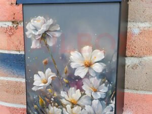 Blooming Little Blue Flowers Colonial Mailbox Cover