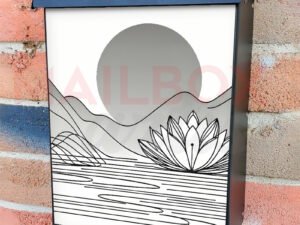 Minimalist Zen Landscape Line Art Colonial Mailbox Cover