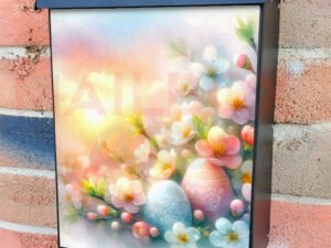 Cute Easter Landscape Colonial Mailbox Cover