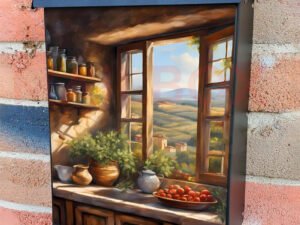 Tuscan Kitchen Window Colonial Mailbox Cover