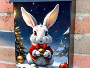 Victorian Christmas Bunny Colonial Mailbox Cover