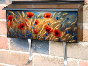 Flowers and Wheat in the Wind Townhouse Mailbox Cover