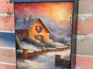 Snowy Day in Tuscany Colonial Mailbox Cover