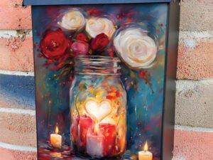 Valentine's Candles and a Roses Colonial Mailbox Cover
