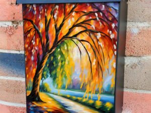 Willow Tree in the Park Colonial Mailbox Cover