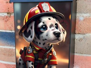 Cute Firefighter Dalmatian Colonial Mailbox Cover