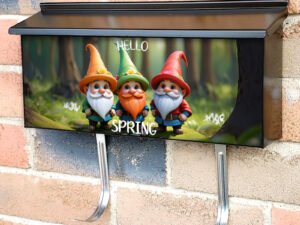 Cute Spring Gnomes 2 Townhouse Mailbox Cover
