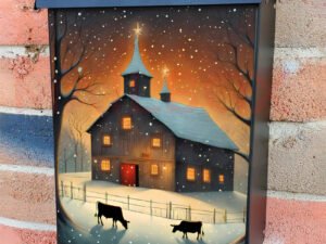 Prim Christmas Farmhouse Colonial Mailbox Cover