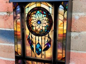 Stained Glass Dreamcatcher Colonial Mailbox Cover