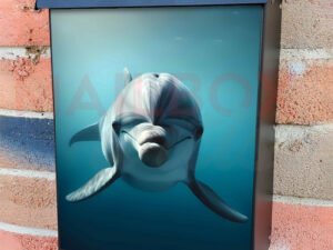 Cute Dolphin in the Sea Colonial Mailbox Cover