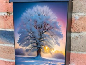 Snowy Winter Tree Colonial Mailbox Cover